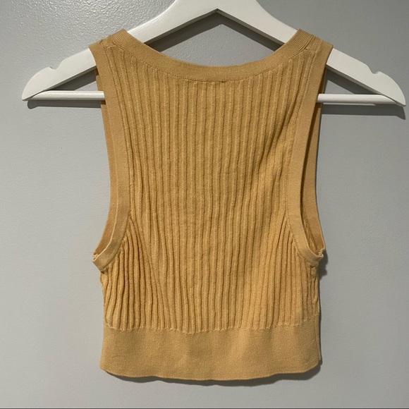 Free People Saturday Morning Cropped Tank Yellow XS - Picture 3 of 6